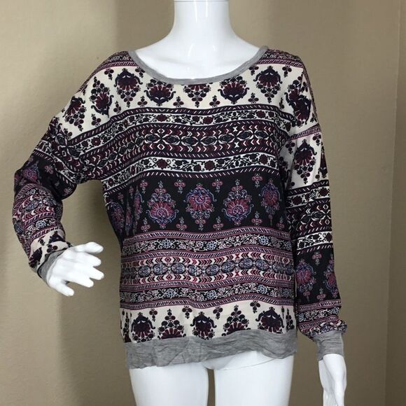 Pink Rose Semi Sheer Printed Top C4 - Picture 1 of 5